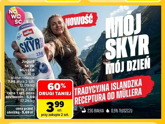 Jogurt Skyr Müller promocja w Carrefour Market