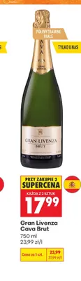 Wino musujące Gran Livenza Cava Brut promocja w Biedronka