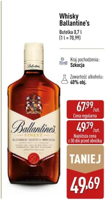 Whisky Ballantine's Finest Blended Scotch promocja w Aldi