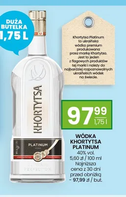 Wódka Khortytsa Platinum promocja w Twój Market
