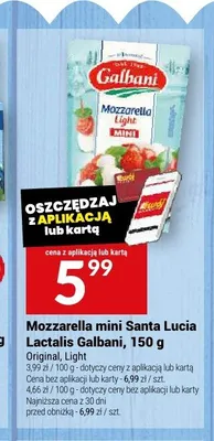 Mozzarella mini Santa Lucia Galbani promocja w Twój Market