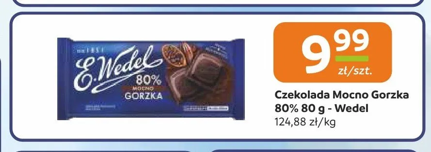 Czekolada Mocno Gorzka 80% E.Wedel promocja w Gama