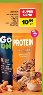 Granola proteinowa GO ON Sante promocja w Carrefour Market