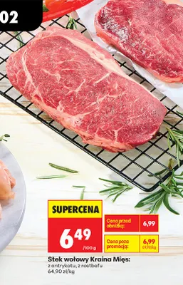 Stek wołowy z antrykotu, rostbefu promocja w Biedronka