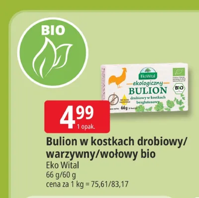 Bulion w kostkach warzywny bio Eko Wital promocja w Leclerc