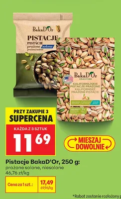 Pistacje prażone niesolone BakaD'Or promocja w Biedronka