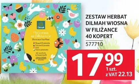 Zestaw herbat Dilmah wiosna w filiżance 40 kopert promocja w Selgros