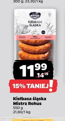 Kiełbasa śląska Mistrz Rohus promocja w Netto