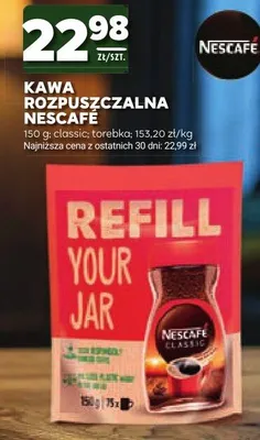 Kawa rozpuszczalna Nescafé Classic torebka promocja w Stokrotka