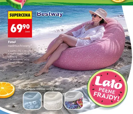 Fotel nadmuchiwany Bestway 112x66cm promocja w Biedronka