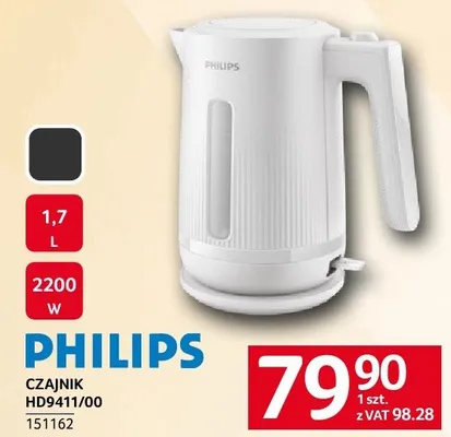 Czajnik PHILIPS HD9411/00 1,7 L 2200 W promocja w Selgros