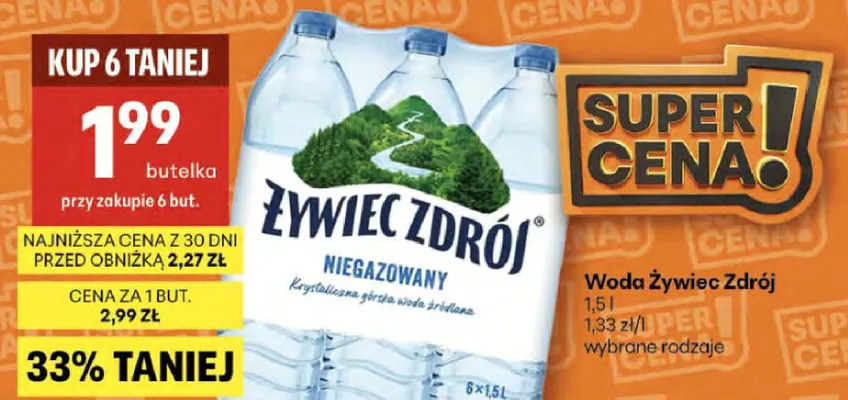 Woda niegazowana promocja w Delikatesy Centrum