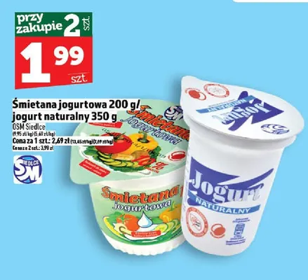 Śmietana jogurtowa OSM Siedlce promocja w TOPAZ