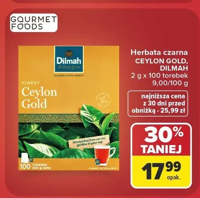 Herbata czarna Dilmah Ceylon Gold promocja w Carrefour