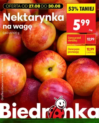 Nektarynki promocja w Biedronka