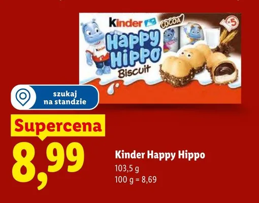 Wafelki Kinder Happy Hippo 5-pak promocja w Lidl