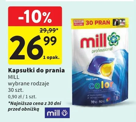 Kapsułki do prania Mill Professional promocja w Intermarche