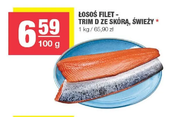 Filet z łososia trim D ze skórą świeży promocja w SPAR