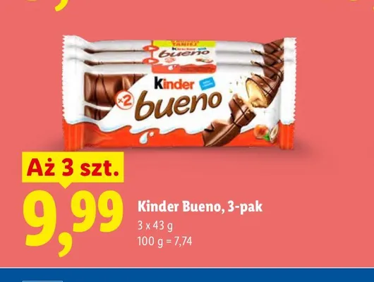 Baton Kinder Bueno 3-pak promocja w Lidl