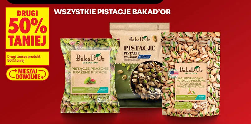 Kalifornijskie pistacje prażone BakaD'Or Selection promocja w Biedronka