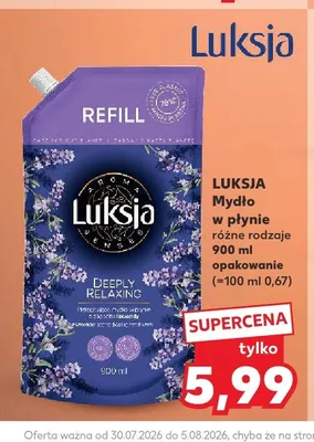 Mydło w płynie Luksja Deeply Relaxing zapas promocja w Kaufland