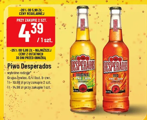 Piwo Desperados wybrane rodzaje promocja w POLOmarket