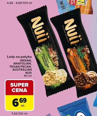 Lody na patyku Nuii Texan Pecan promocja w Carrefour Express