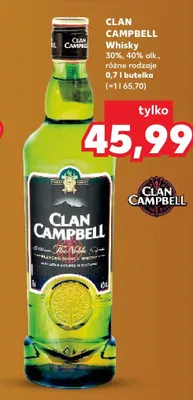Whisky Clan Campbell 30%, 40% alk. promocja w Kaufland