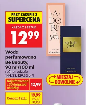 Woda perfumowana Be Beauty różne rodzaje promocja w Biedronka