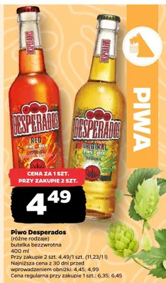 Piwo Desperados, różne rodzaje promocja w Netto