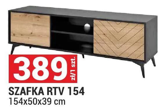 Szafka RTV 154 System Diamond kolor evoke/czarny 154x50x39cm promocja w Merkury Market