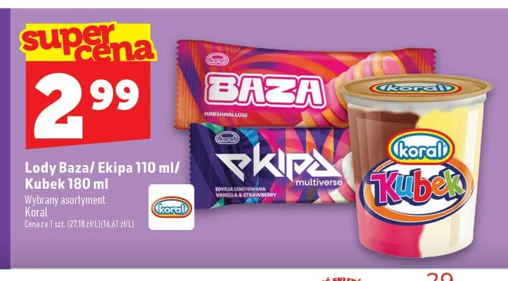 Lody Kubek promocja w TOPAZ