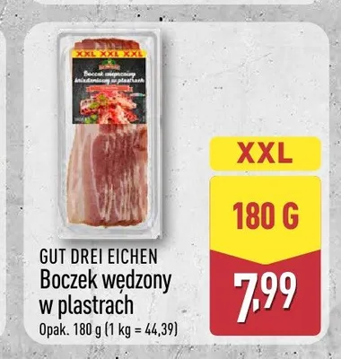 Boczek wędzony w plastrach Gut Drei Eichen promocja w Aldi