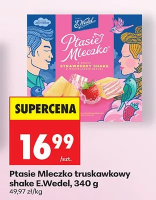Ptasie mleczko truskawkowy shake promocja w Biedronka