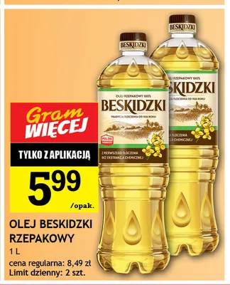 Olej rzepakowy Beskidzki promocja w Gram Market
