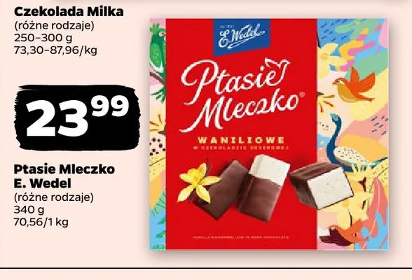 Ptasie Mleczko waniliowe E. Wedel promocja w Netto
