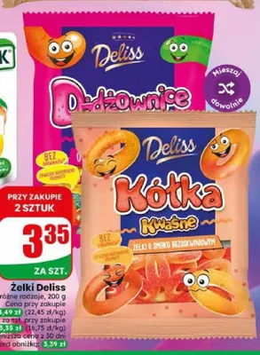 Żelki Deliss Dżdżownice promocja w Dino