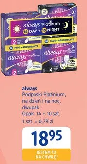 Podpaski Platinum, na dzień i na noc, dwupak promocja w Drogerie DM