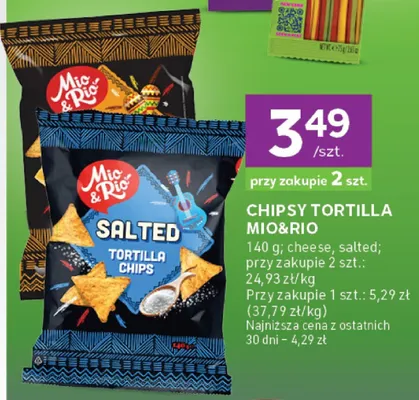 Chipsy tortilla cheese, salted promocja w Stokrotka