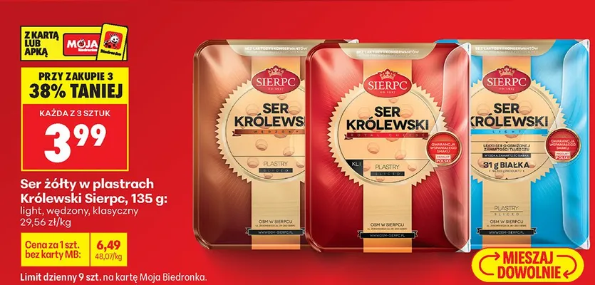 Ser żółty w plastrach klasyczny promocja w Biedronka