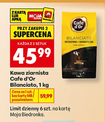 Kawa ziarnista Cafe d'Or Bilanciato promocja w Biedronka