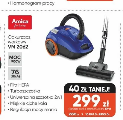 Odkurzacz workowy Amica VM 2062 promocja w Max Elektro