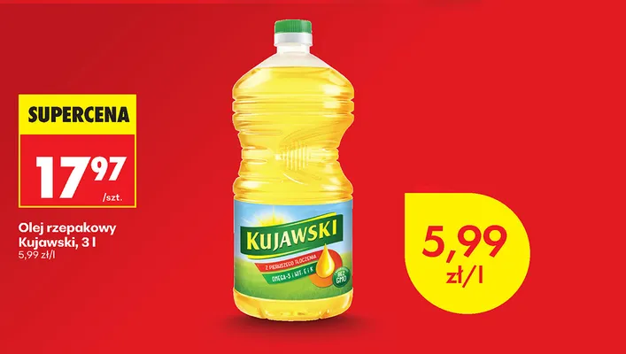 Olej rzepakowy Kujawski promocja w Biedronka