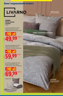 Pościel satynowa z bawełny Livarno 220x200 cm promocja w Lidl