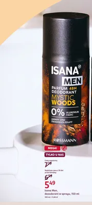 Dezodorant w sprayu Isana Men Mystic Woods promocja w Rossmann