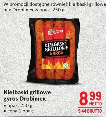 Kiełbaski grillowe gyros Drobimex promocja w Makro