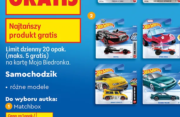 Samochodzik Matchbox promocja w Biedronka
