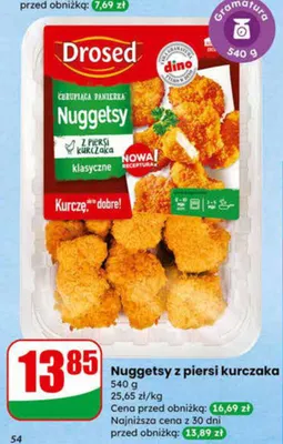 Nuggetsy z piersi kurczaka promocja w Dino