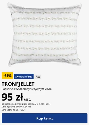 Poduszka z wsadem syntetycznym 70x80 cm Tronfjellet promocja w Jysk