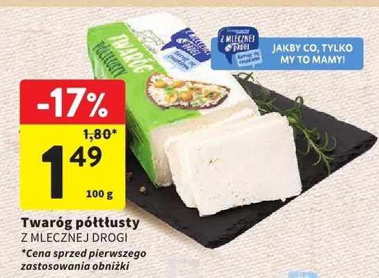 Twarożek półtłusty promocja w Intermarche